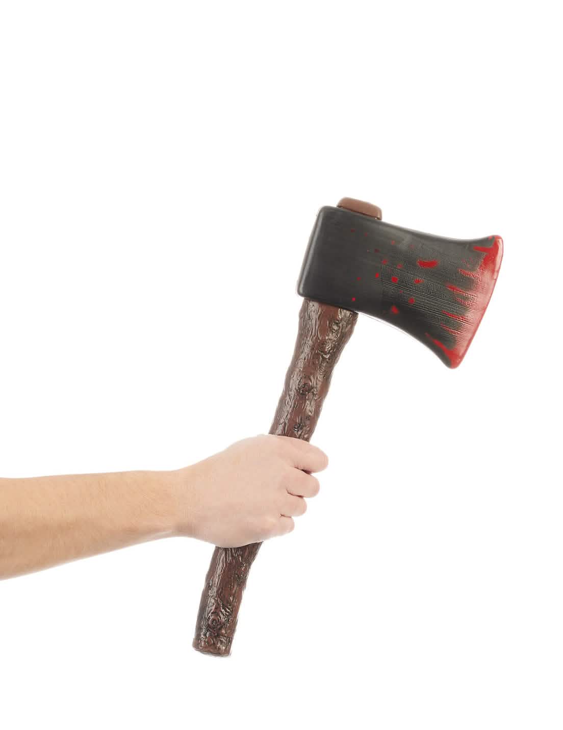 Drži malu plastičnu sjekiru halloween