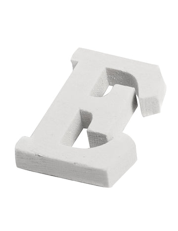 Malo bijelo drveno slovo e 5 cm za ukrašavanje stola