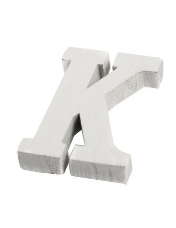Malo bijelo drveno slovo K 5 cm za vjenčane ukrase