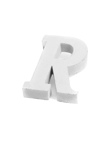Malo bijelo drveno slovo r 5 cm vjenčani dekor