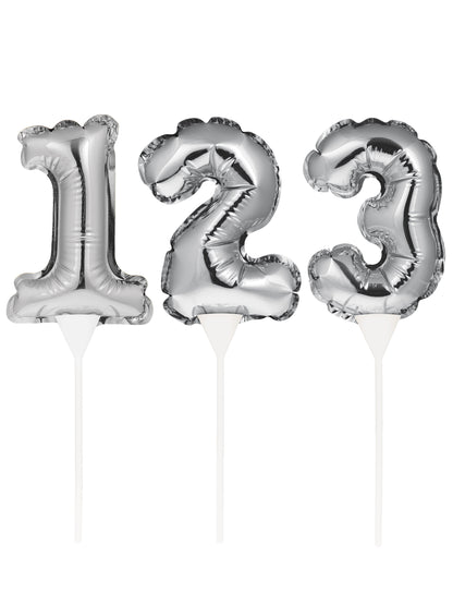 Napuhani srebrni ukras za tortu s brojem 22 cm samonapuhujući