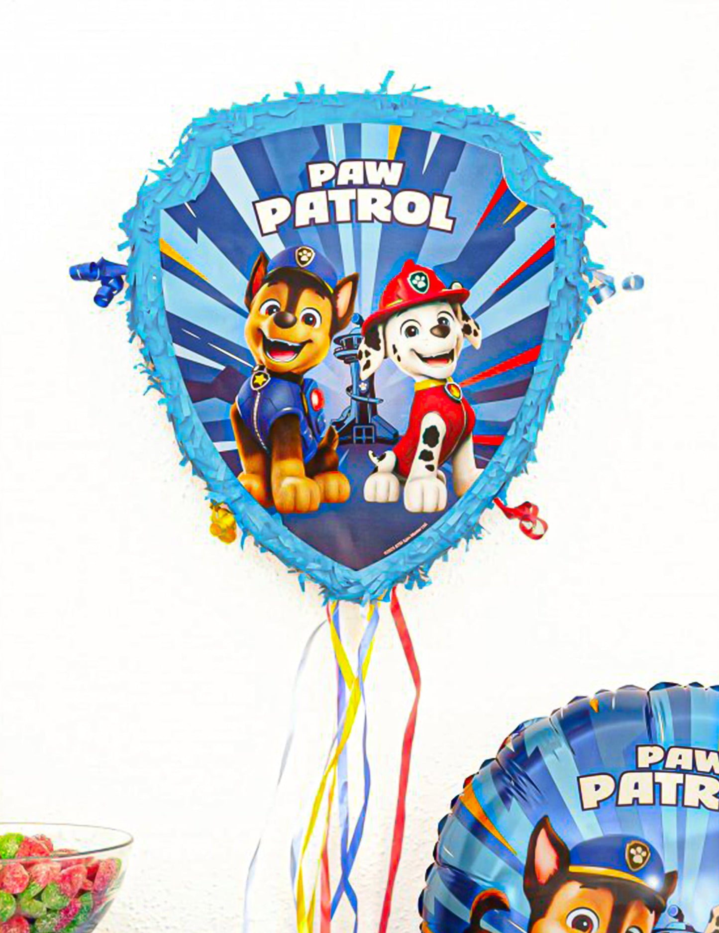 Plava piñata na povlačenje Psići u ophodnji 33cm x 38cm x 9cm