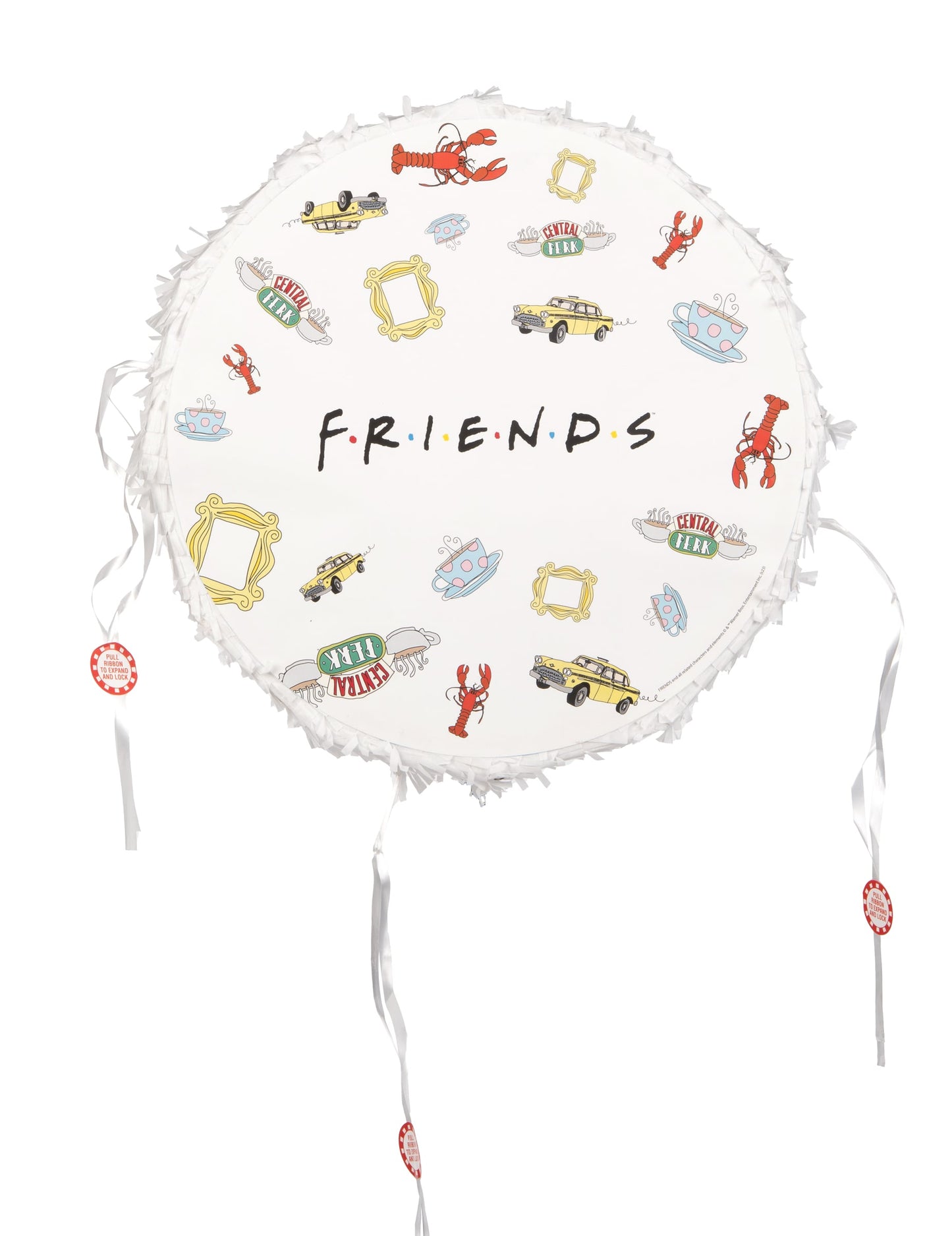 Piñata Friends™ pour fête blanche ronde à motifs iconiques