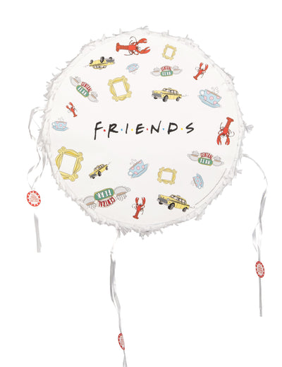 Piñata Friends™ pour fête blanche ronde à motifs iconiques