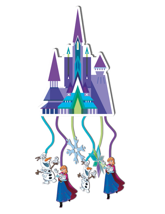 Piñata La Reine des Neiges Frozen pour enfant en forme de château avec Anna et Olaf
