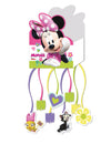 Piñata Minnie Happy pour enfant rose avec rubans et figurines à tirer