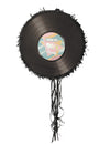 Piñata vinyle années 90 pour fête noire avec rubans et motif Back to 90's