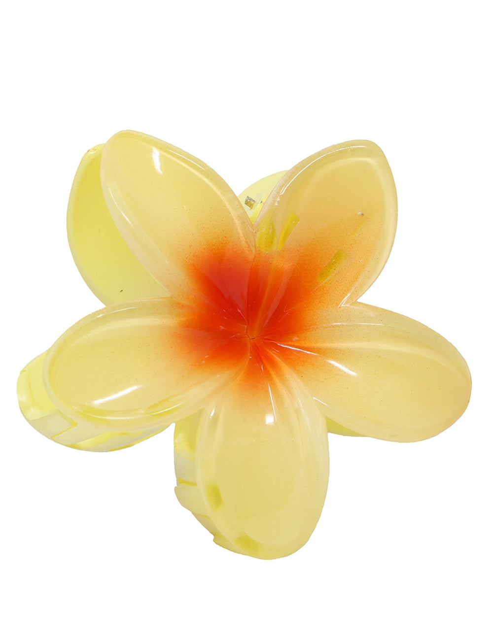 Vue de face de la pince à cheveux fleur de vahiné