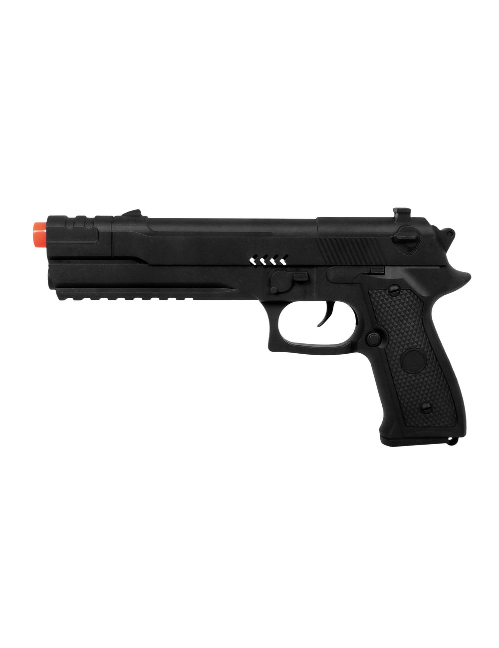 Pistolet de police SWAT pour déguisement noir avec embout orange
