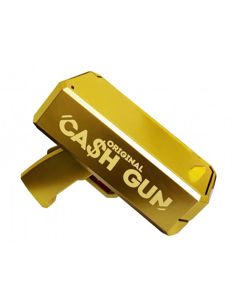 Bočni pogled na pištolj za bacanje novčanica Cash Gun
