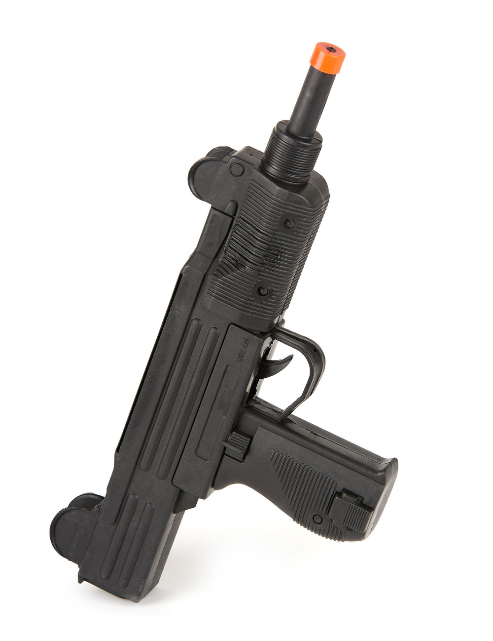 Mitraillette UZI soldat militaire noire en plastique avec embout orange