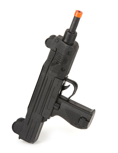 Mitraillette UZI soldat militaire noire en plastique avec embout orange