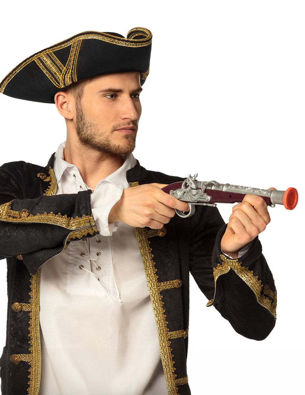 Pistolet pirate en plastique pour adulte marron