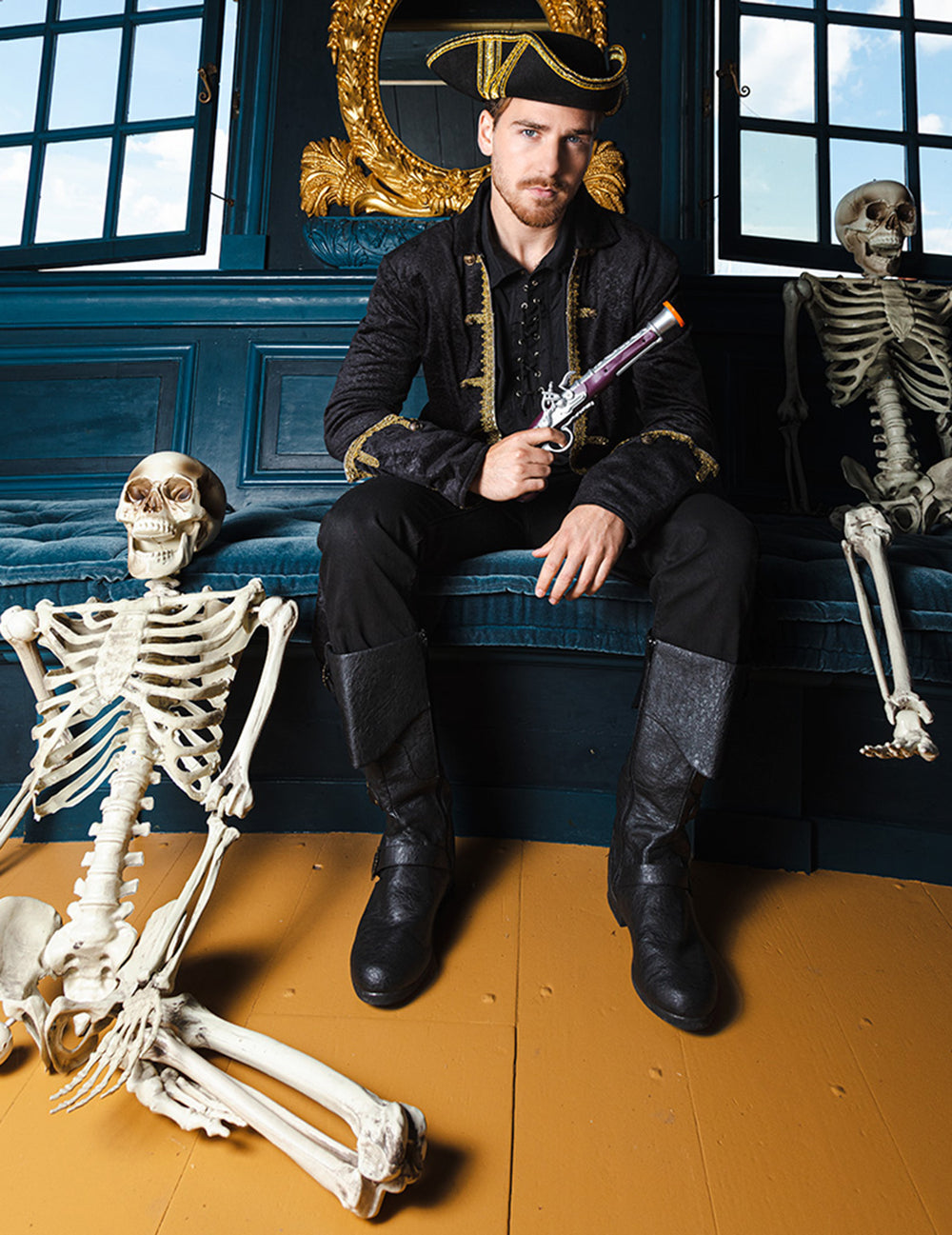 Mise en situation portée du pistolet pirate pour déguisement