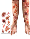 Planche de tatouages plaies infectées pour adulte effet réaliste rouge