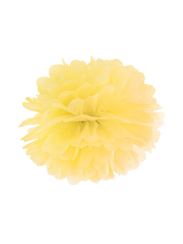 Pompon za objesiti žuti papir 25 cm