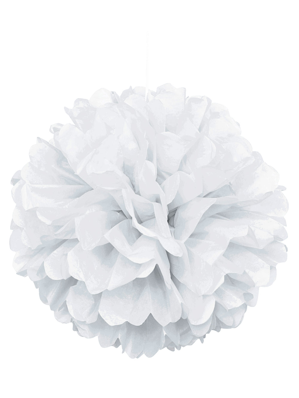 Pompon en papier pour décoration blanc à suspendre