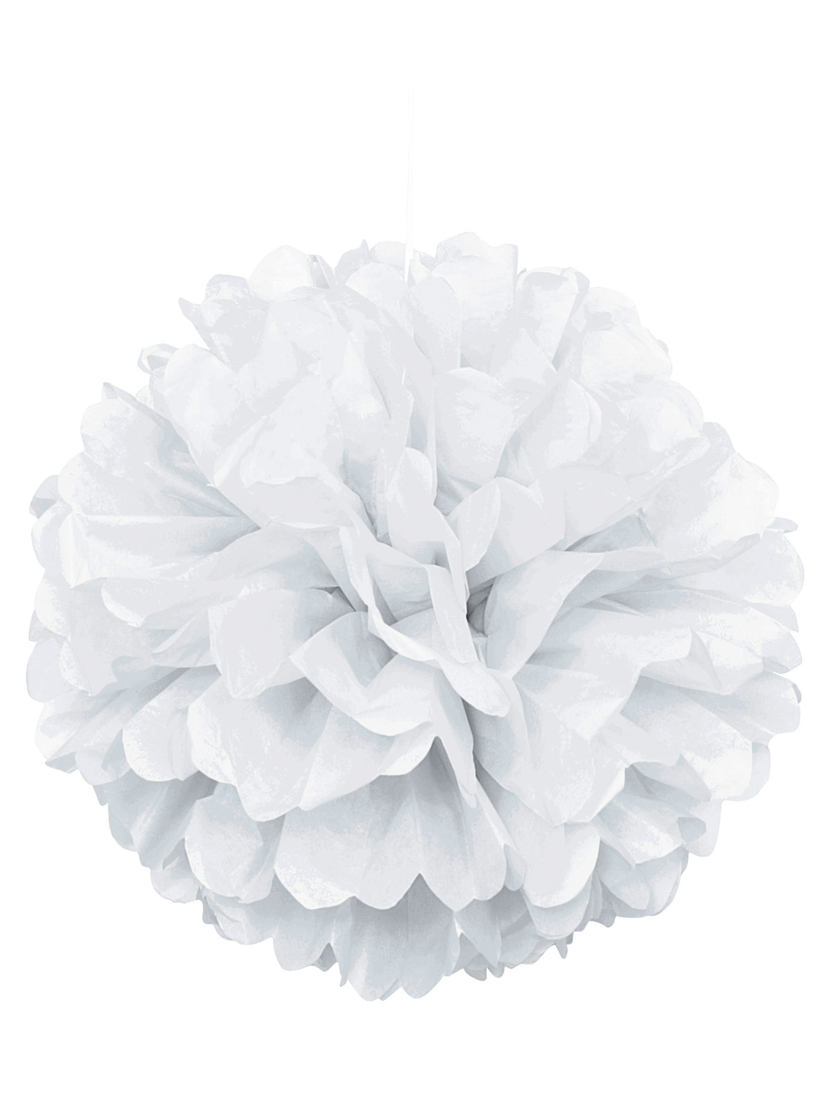 Pompon en papier pour décoration blanc à suspendre