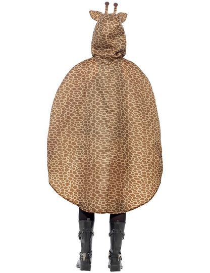 Vue de dos du poncho girafe pour adulte