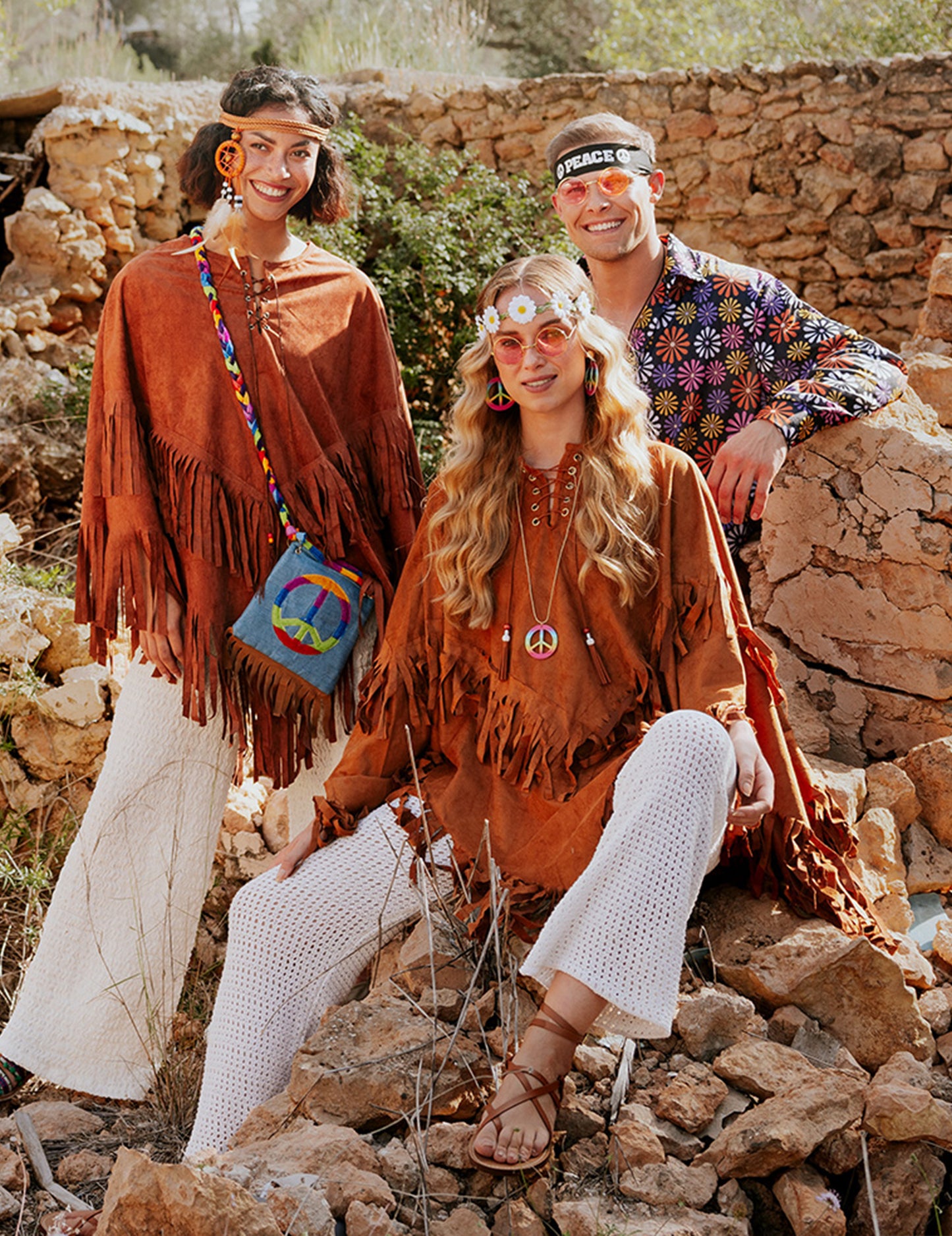 Indijski pončo sa smeđim ženama