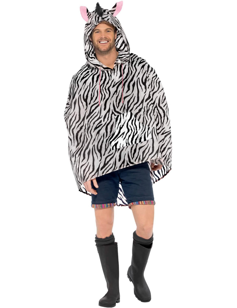 Prednji pogled na odrasli zebra pončo