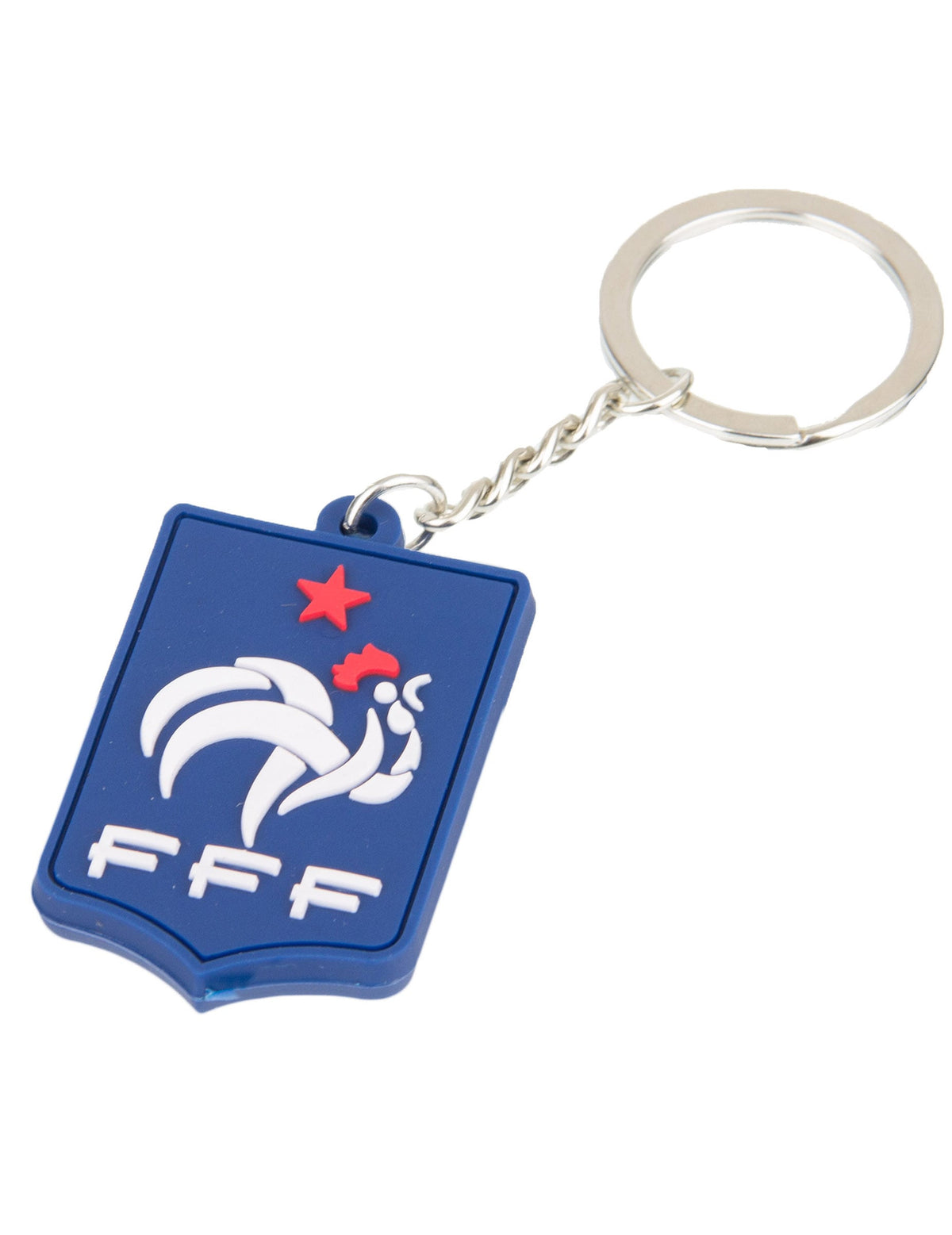 Porte-clés silicone France FFF pour supporter bleu