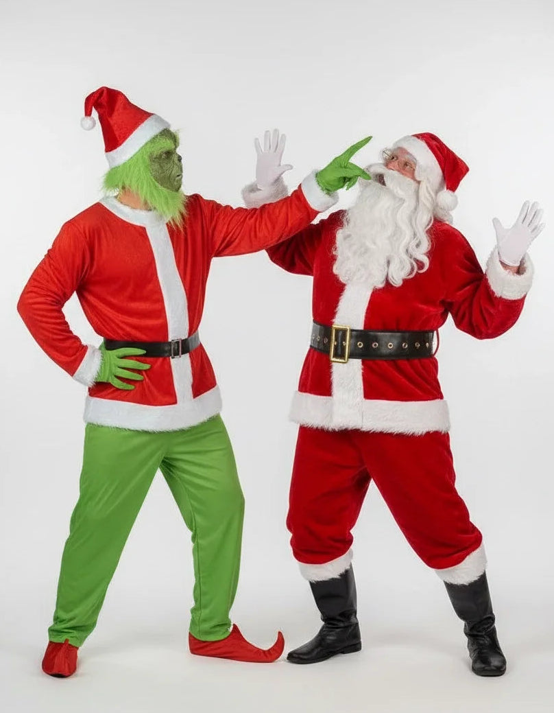 Deluxe set kostima za odrasle zelenog čudovišta i Djeda Mraza
