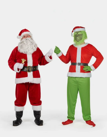 Deluxe set kostima za odrasle zelenog čudovišta i Djeda Mraza