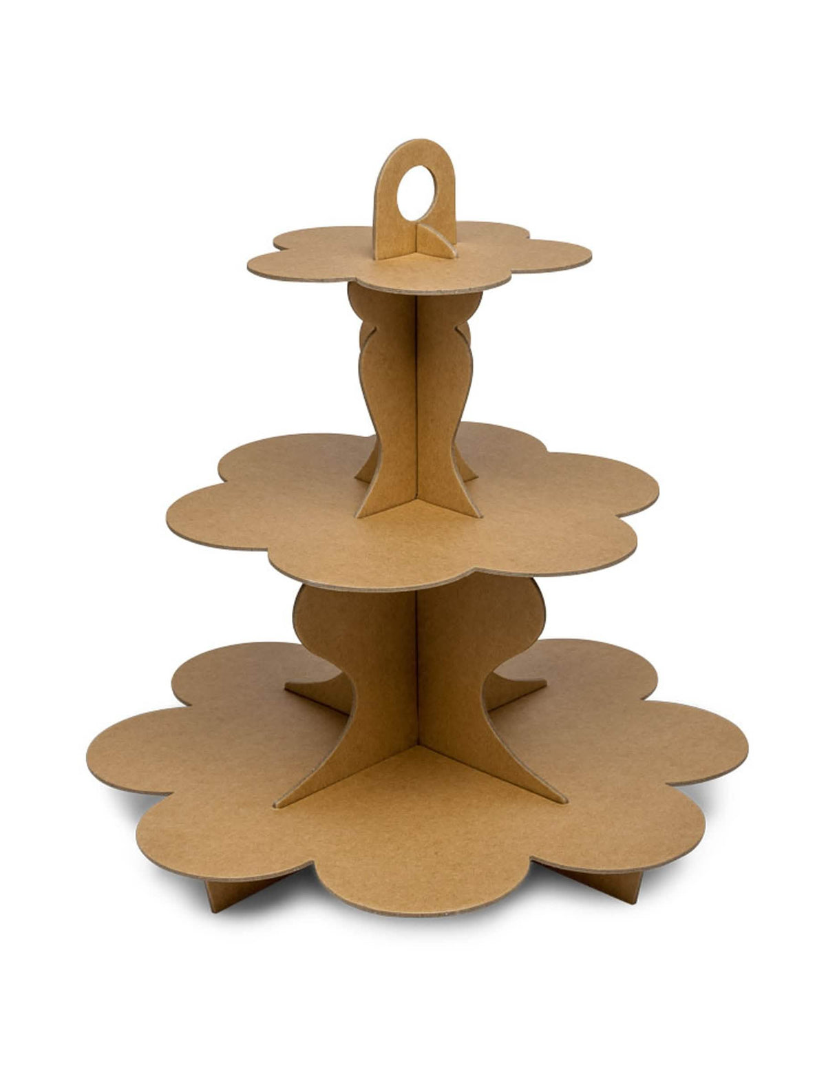 Postavljanje kartonskog cupcake stalka od kraft smeđe kartona s 3 etaže