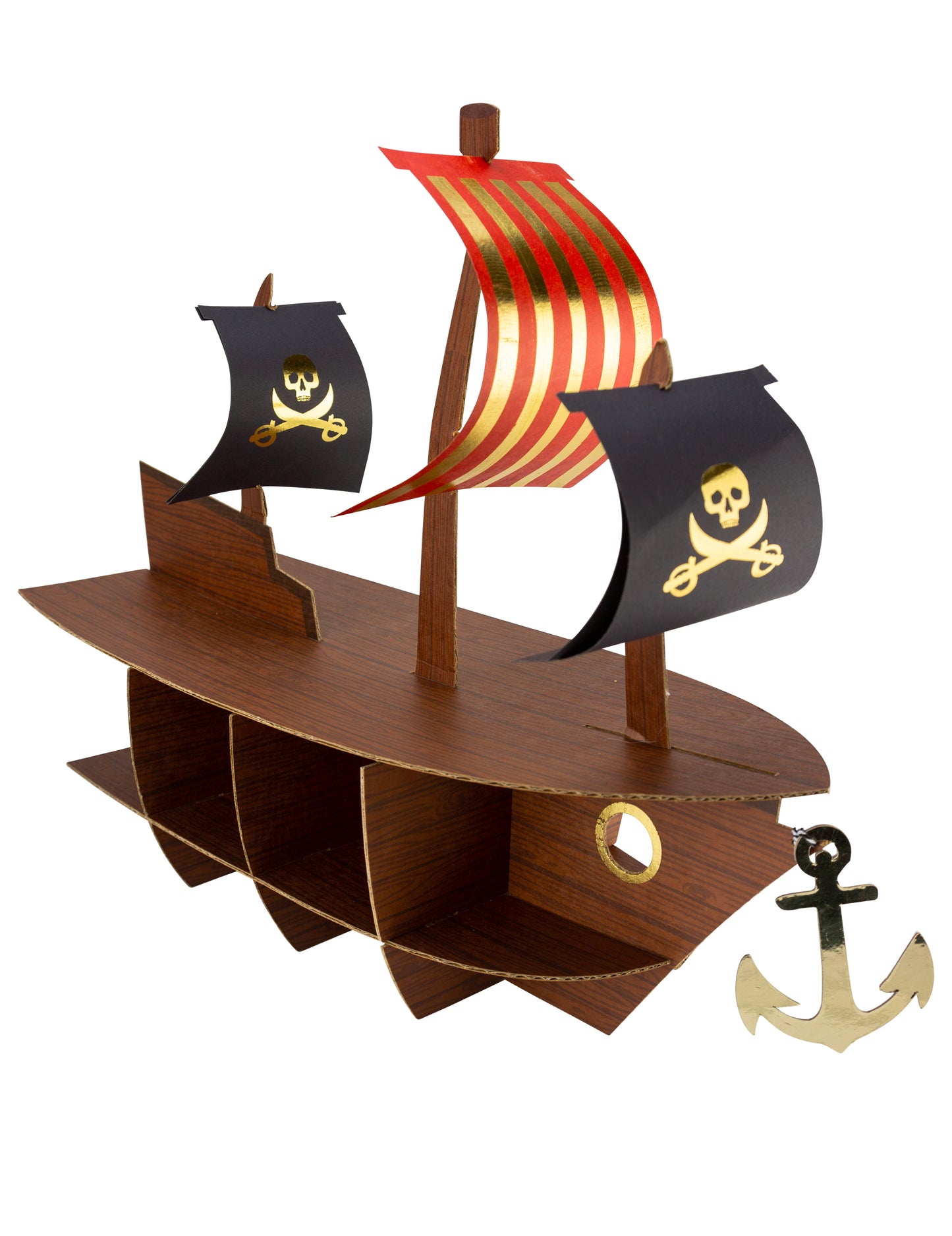 Stalak za torte u obliku gusarskog broda sa zlatnim detaljima 46,5 x 40 x 20 cm 