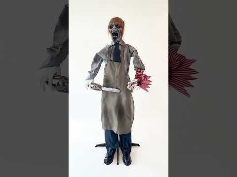 Décoration animée tueur à la tronçonneuse terrifiant 165 cm
