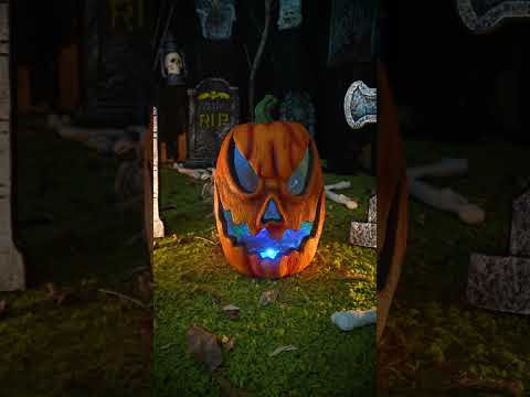 Citrouille effrayante lumineuse 40 cm