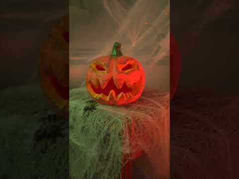 Décoration lumineuse citrouille Halloween 16 cm