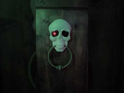 Décoration de porte sonore et animée squelette 30 cm