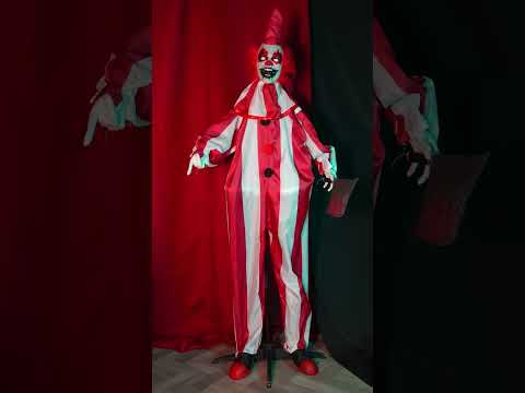 Décoration animée clown maléfique avec mouvements 170 cm