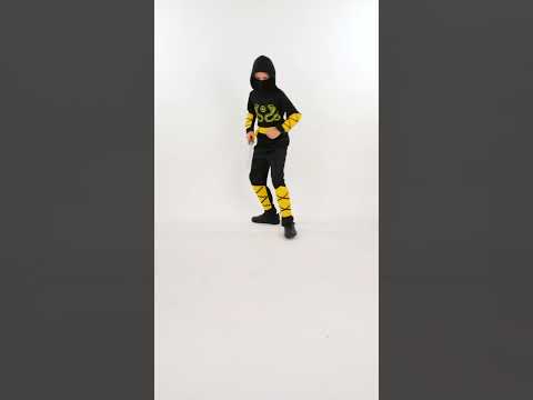Déguisement ninja noir et jaune garçon