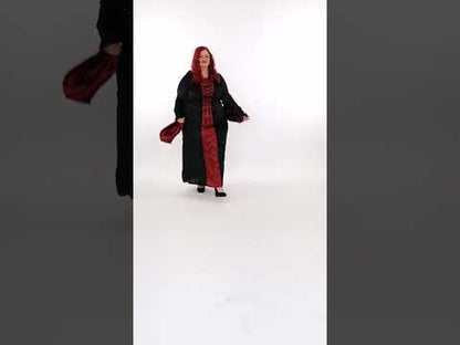 Velika kostim gotičke veličine s crvenom i crnom ženskom kapuljačom