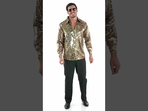Chemise à sequins léopard homme