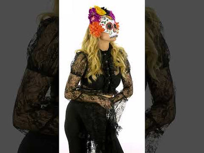 Maska za Dan mrtvih s cvijećem i leptirima (za odrasle)