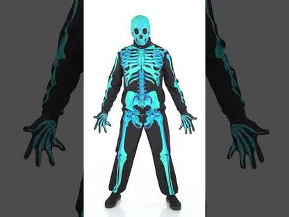 Kostim kostura za odrasle u neonsko plavoj boji