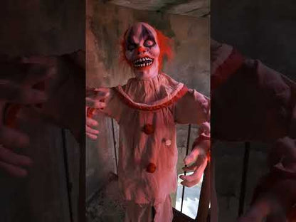 Animirana dekoracija strašnog klauna 153 cm