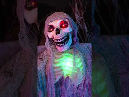 Décoration animée gardien de crypte terrifiant avec mouvements 170 cm