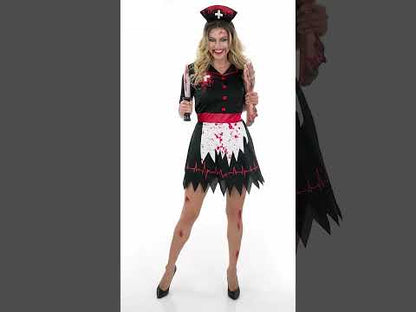 Crni kostim zombija medicinske sestre za žene