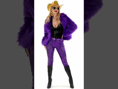 Manteau en fausse fourrure violet adulte