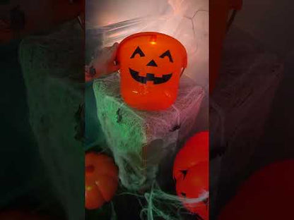 Seau citrouille à LED 22 x 17 cm Halloween