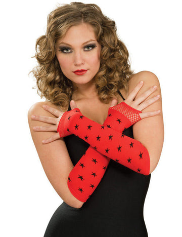 Punk zaštitne rukave Zvijezde Gotika crno-crvene 