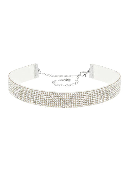 Bijela choker ogrlica sa cirkonima za odrasle