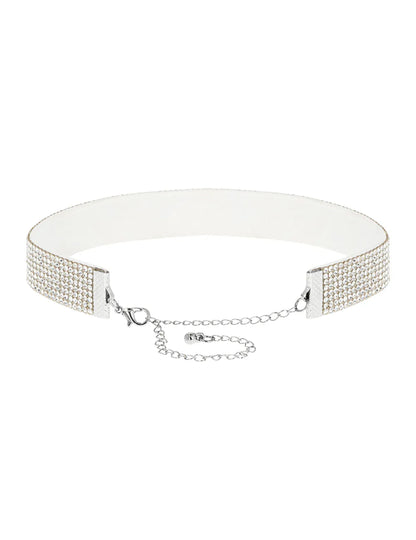 Bijela choker ogrlica sa cirkonima za odrasle