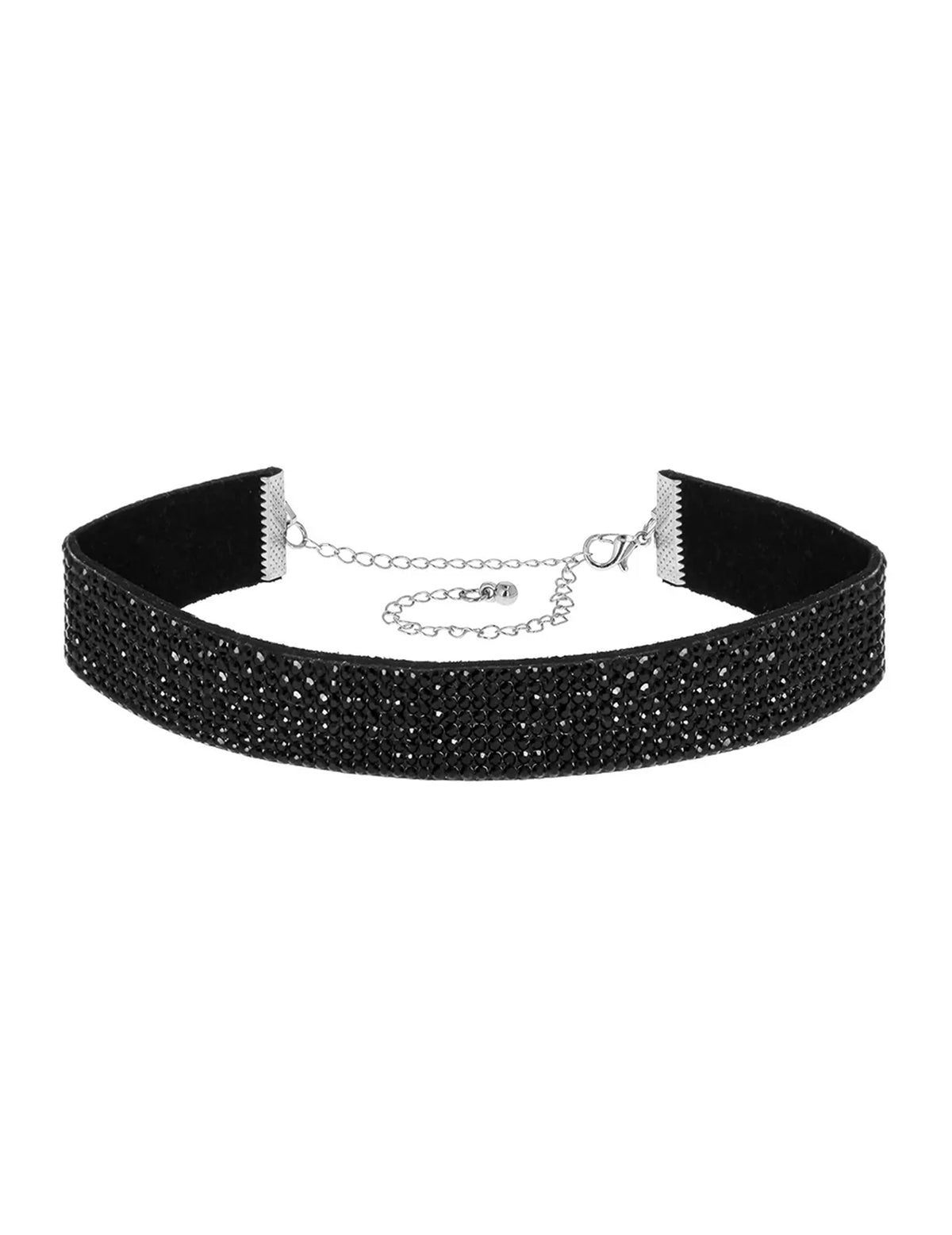 Crni choker sa štrasom za odrasle