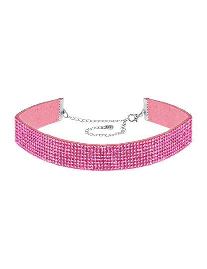 Ružičasti choker s cirkonima za odrasle